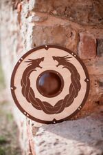 24 inches Antique Designer medieval Style Wooden carved vikings Round shield picture