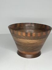 Hand Crafted Made Wood Bowl Tommy Ozburn Footed Vintage Rustic Country Planter picture
