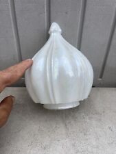 Antique 6” Vintage White Milk Glass Acorn Porch Light Shade Globe 3 1/4” Fitter picture