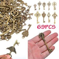 69 Pcs/set Antique Vintage Old Look Bronze Skeleton Keys Fancy Heart Bow Pendant picture