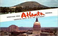 Greetings from Atlanta, GA Growing Great Multi-View Postcard Chrome Unposted picture