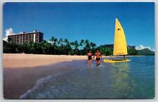 Honolulu Hawaii~Hale Koa Hotel From Beach~Vintage Postcard picture