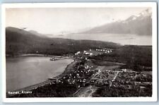 Haines Alaska AK Postcard RPPC Photo Aerial View Mountain Winter 1957 Vintage picture