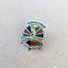 VINTAGE 1990 California Lottery Enamel Hat Lapel Pin 5 Years of Fun State Lotto picture
