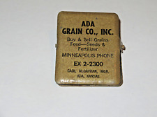 Vintage Ada Grain Co Metal Paper Clip Ada, Ks picture