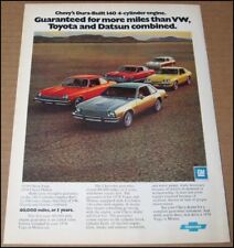 1976 Chevrolet Chevy Print Ad 1975 Car Auto Advertisement Vintage Vega and Monza picture