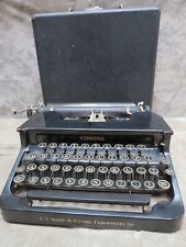 Vintage 1935 Corona Standard Portable Manual Typewriter Glass Keys Case Types picture