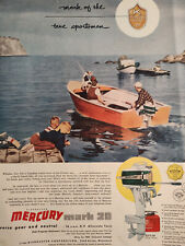 1954 Holiday Original Art Ad Advertisement MERCURY Mark 20 Outboard Motors picture