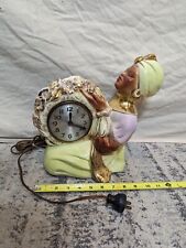 RARE Antique Vintage Sessions Clock Black Americana Fortune Teller Woman PARTS picture