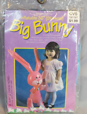 Inflatable Big Blue Easter Bunny 36” Rabbit Squeaks When You Hug Easter Vintage picture