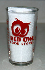 1960's Red Owl Food Stores Logo Advertising Measuring Cup Glass Tumbler Promo. picture
