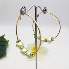 Large Hoop Earrings With White Zircons And Pearls In Different Styles And Colors picture