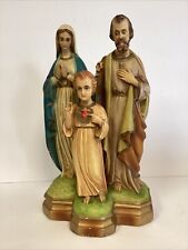 Vintage HOLY FAMILY Chalkware Statue Figurine Jesus Mary Joseph 12.5
