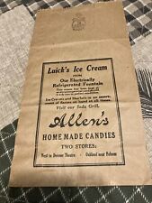 Vintage Ice Cream Candy Bag Luick’s Sack Drive-in Restaurant Allen’s Candies picture