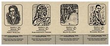 #UL2402 PERCY SHELLEY, RABINDRANATH TAGORE, RALPH ELLISO Uncut Coupon Card Strip picture