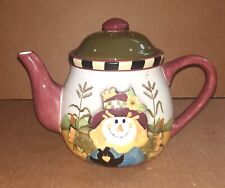 Tea Pot Ceramic 6 cup Scarecrow / Share the Harvest picture