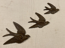 Vintage Burwood Homco Flying Sparrows Set/3 Wall Decor Birds 2650- MCMLXXXIII picture