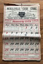 Vintage 1959 Nickelsville, Virginia /Cash Store Calendar - Complete - VG picture