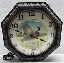 Vintage Busch Beer Pheasant Lighted Clock- Tested & Working picture