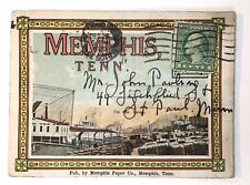 1920 Memphis Tennessee  Mini Souvenir Folder 18 color strip fold-out w/ Stamp picture
