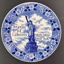 STAFFORDSHIRE WARE Statue of Liberty NY Blue White 7