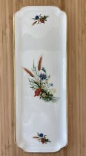 Vintage Limoges Chamart France Porcelain Rectangular Tray with Floral and Wheat  picture