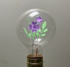 Vtg Aerolux Style ABCO Neon Rose Purple Flower Light Bulb Floral WORKS & Box #2 picture