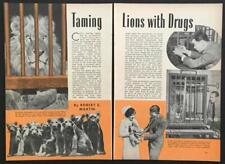 Gay’s Lion Farm 1940 article “Taming Lions w/Drugs” Raymond Ditmars Snake Hunter picture