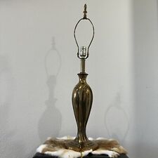 Mid-20th Century Art Nouveau Style Brass Table Lamp Heavy Large MCM Vintage picture