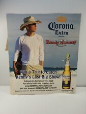 Kenny Chesney Corona Extra 2009 Tour Cardboard Indianapolis Contest Sign Last picture