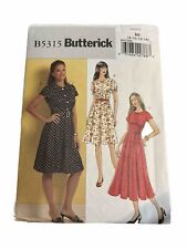 Butterick Pattern 5315 Classic Shirtwaist Dress Belted Full Skirt Easy Sz 8-14 picture