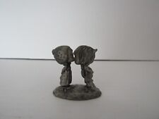 Hallmark Cards Little Gallery Fine Pewter 1 1/2- Inch Kissing Couple USA 1977 picture