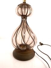 Vintage Mid Century Murano Caged Art Glass Lamp Italy Purple Italian picture