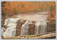 Genesee River Gorge Waterfall Letchworth State Park Castile NY New York Postcard picture