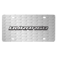 Dodge Durango 3D Logo on Logo Pattern Brushed Aluminum License Plate picture