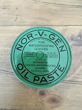 VTG Advertising Tin NOR-V-GEN Oil Paste LEATHER WATERPROOFING BARNYARD PROOF USA picture