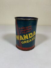 Vintage Empty 1 lb Size Wanda Grease Oil Can Tin Oklahoma City Cato Oil Co. picture