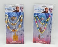 Two Disney Frozen II Anna And Elsa Play Jewelry Necklace Bracelet Ring Sets picture