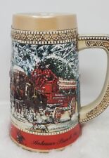 1987 Budweiser Clydesdale Collector Holiday Beer Stein 