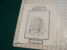 UNREAD: LOVECRAFTIAN RAMBLINGS XIX---2-2-1984, FAN ZINE from Kennett Neily picture
