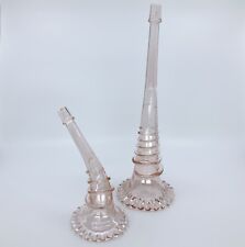 Vintage Lot of 2 Pink Depression Glass Model T Ford Bud Vases As Is Read picture