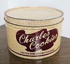 Vintage Charles Cookies Tin Canister - Mountville PA & Calhoun KY -Charles Chips picture