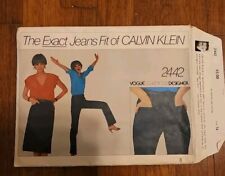 Vintage UNCUT Vogue  CALVIN KLEIN JEANS Size 12 Sewing PATTERN - #2442 - 1980's picture
