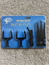 NEW 3 Colt S.P.E.A.R. Steel Tactical Gig Head Survival Spear Spearhead Set BLACK picture