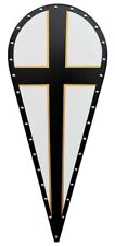 Knight Teutonic Black Gold Cross Shield  sca larp crusades viking Kite 28 Shield picture