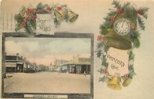 Hand-Colored Christmas Greetings Hanford CA Dorety Street Scene, Kings County picture
