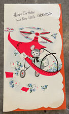 Retro Mouse Bright Pink Helicopter Vintage Gracious Greetings Dreyfuss Card picture