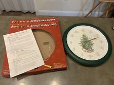 Vtg Christmas Musical Wall Clock Carols Rite Aid Works Battery Operated picture