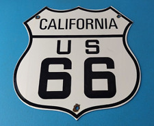 Vintage US Route 66 California Porcelain Highway State Road Gas Oil Pump Sign picture