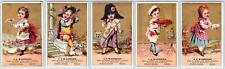 LOT/5 BOWDOINHAM MAINE JG WASHBURN LOBSTER CHEF VICTORIAN TRADE CARDS 1880's picture